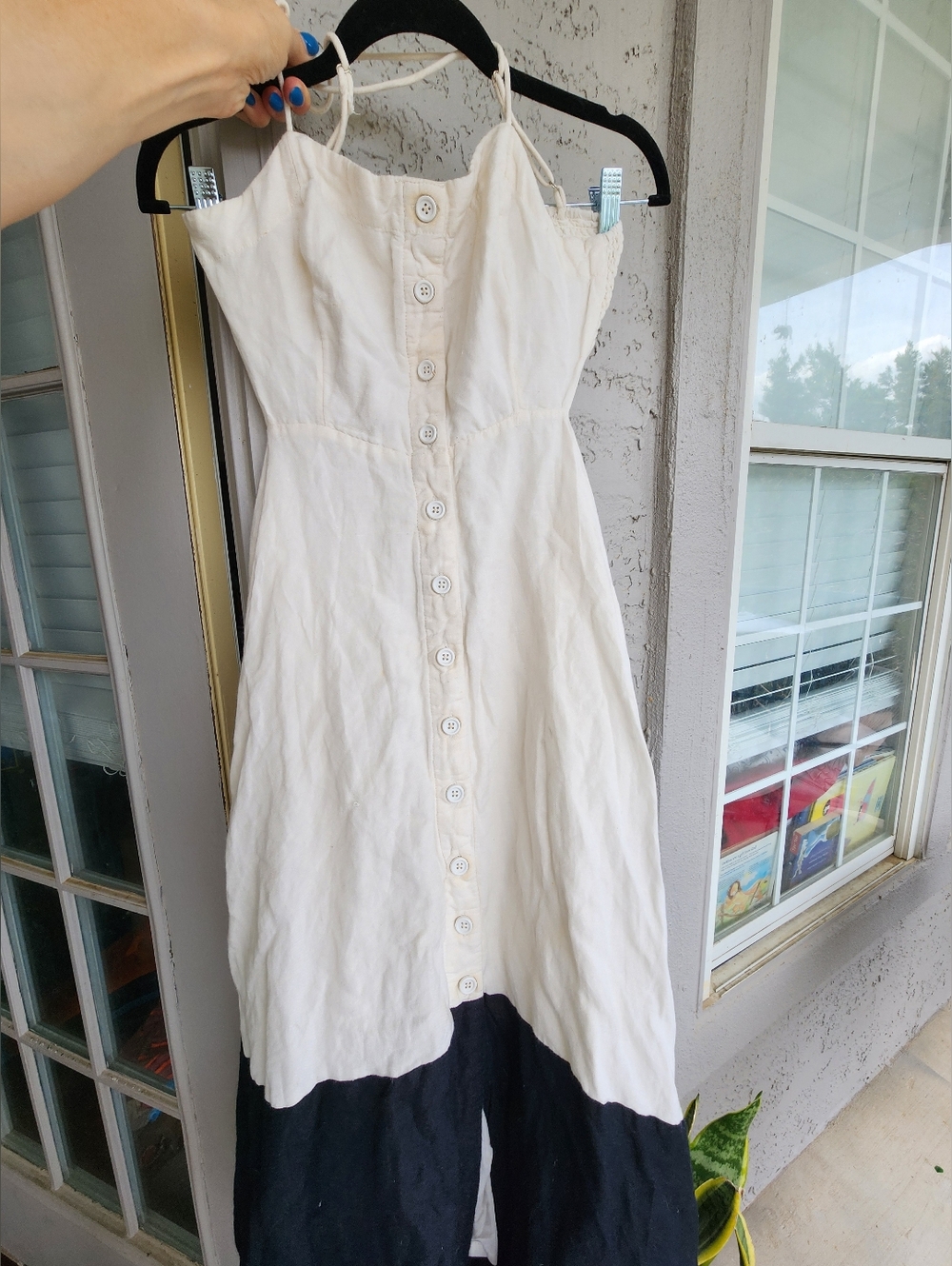 Maeve Anthropologie Color Block Maxi Dress Black & White B13